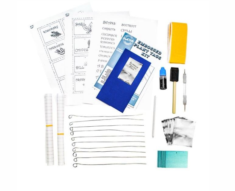 Embossed Metal Plant Label Kit Pewter Concepts